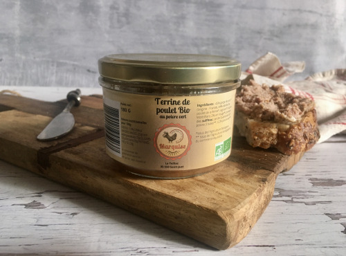 Les poulets de la Marquise - Terrine de poulet poivre vert BIO - 180g