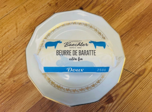 Ferme Sereine en Périgord - Beurre BAECHLER de Baratte X10– pasteurisé DOUX à 82% de MG - 10X250g - Extra fin