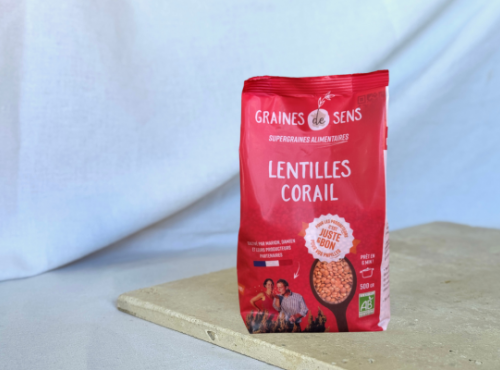 BERRY GRAINES - Lentilles corail BIO origine France - sachet 500g x10