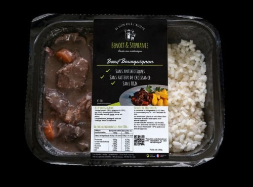 Benoit & Stéphanie - Bœuf Bourguignon Barquette avec Riz - 360g