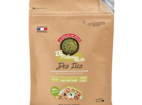 La Brigade des Epices - DES ILES - Assaisonnement pour poissons - Coco, curcuma et estragon - sachet kraft 250g