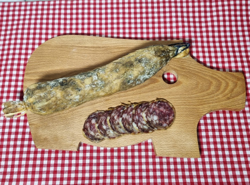 Charcuterie Mannei - Saucisson sec Fermier de Porc Noir (entier) - Sans Nitrites -