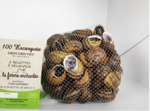 La Ferme Enchantée - 3 filets de 100 escargots Gros Gris vivants jeunés à cuisiner