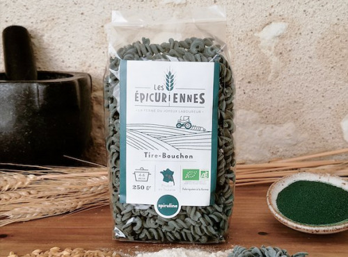 La Ferme du Joyeux Laboureur - Pâtes Tire-Bouchon SPIRULINE 250g