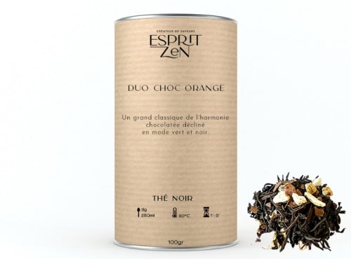 Esprit Zen - Thé Noir "Duo Choc Orange" - chocolat - orange - Boite 100g