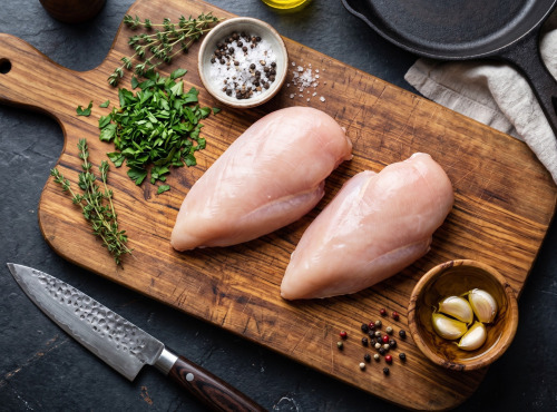 Terres de Bon Sens - Poulet BIO colis découpe cuisses et blancs 800g