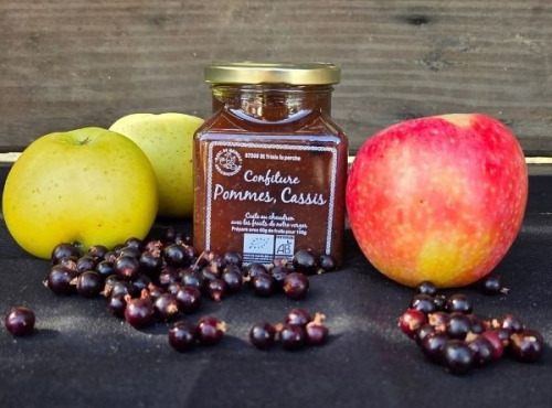 Le verger bio de Quinsac - Confiture de pomme cassis 330gr BIO