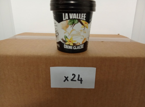Les Glaces de la Vallée - PACK Mini crèmes glacées Vanille "la Vallée" 24 pots de120 ml