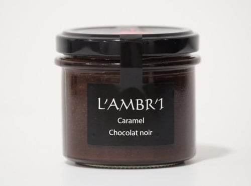 L'AMBR'1 Caramels et Gourmandises - Crème de Caramel Chocolat Noir - Pot de 130g