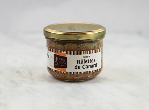 Terres d'Adour - Lot de 3 Rillettes de Canard  : Nature, Piment d'Espelette et Foie Gras