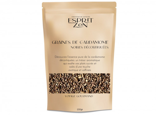 Esprit Zen - Cardamome Graines Noires Décortiquées - Sachet de 200g