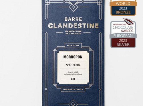 Barre Clandestine - Tablette de chocolat noir grand cru - Morropón 72%, Pérou - bean to bar