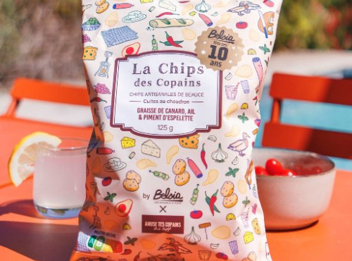 Chips BELSIA - La chips des copains - graisse de canard, ail & piment d'Espelette - 125gr x 10