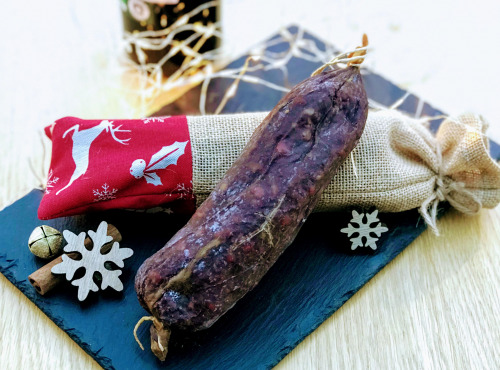 Les poilus-cornus du Grand Est - Idée cadeau => Saucisson Pur Bœuf Highland Cattle 300g Avec Son Pochon