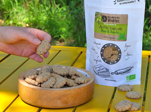 Biscuiterie des Vénètes - Les p'tits Vénètes salés Olives & Basilic
