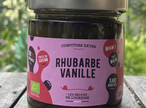 Les Délices de l’Ogresse - DDM MAI 2025 Confiture Extra Bio Rhubarbe Vanille