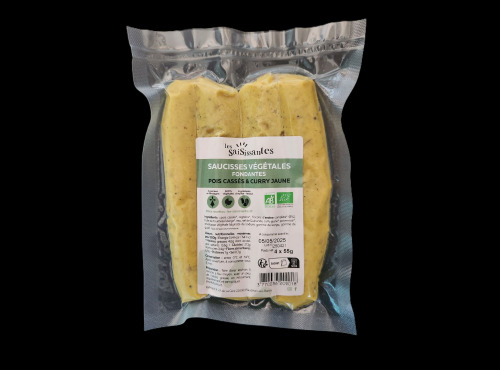 Les Saisissantes - Saucisses de pois cassés au curry jaune 55g - 4 paquets de 4