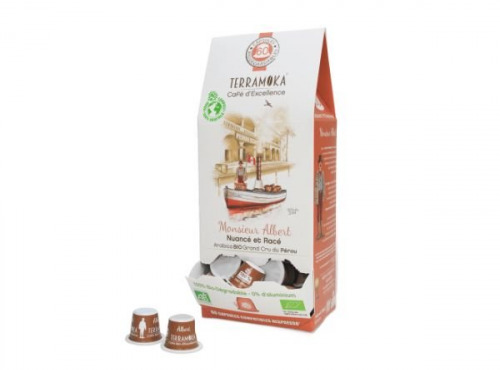 TERRAMOKA - Café ALBERT x60 capsules Home Compost type Nespresso  x6