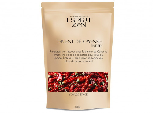 Esprit Zen - Piment de Cayenne entier - Sachet zip 50g