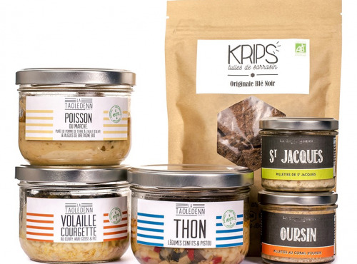 La Chikolodenn - L'en-cas breton : des tuiles 100% sarrasin Bio 2 rillettes de poisson Bio & 3 plats individuels 280g