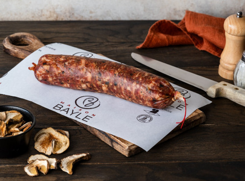 Maison BAYLE - Champions du Monde de boucherie 2016 - Saucisson à cuire - cervelas aux cèpes - Festif - fêtes - Noël