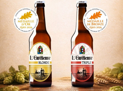 Bière L’Eurélienne – Brasserie de Chandres - 6 bières L'Eurélienne MEDAILLEES 33cL