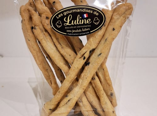 Les Gourmandises de Luline - Gressins aux olives noires 100g