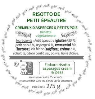Les Bocaux du Bistrot - Petit épeautre « façon risotto », crémeux d’asperges & petits pois