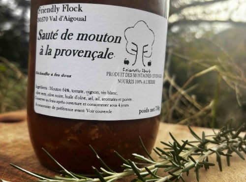 Elevage Friendly Flock - Sauté de mouton à la provencale nourris 100% à l'herbe, aux haricots rouge 6x750g