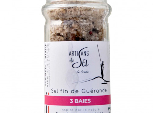 Artisans du Sel - Sel fin de Guérande aux 3 Baies – Moulin Rechargeable 80g – Artisans du Sel
