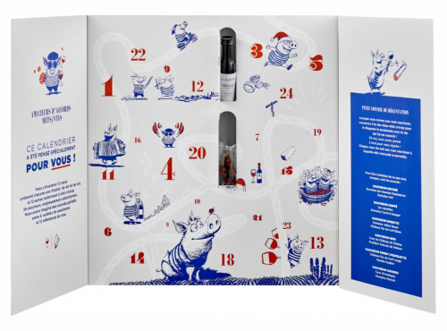 Les Oenocalendriers by e-tasting - Calendrier de l'Avent Vins et Saucissons "Les Bons Vivants"