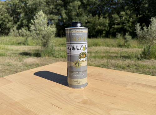 Le Moulin à Olives d’Éguilles - Huile d'Olive Olives Maturées - Cuvée Familiale - Bidon 500 mL