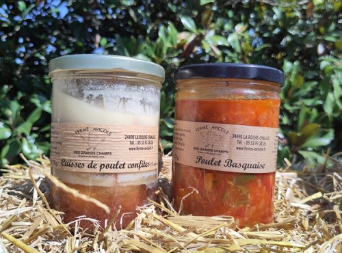 Ferme Avicole des Grands Champs - Confit et poulet basquaise en lot de 2