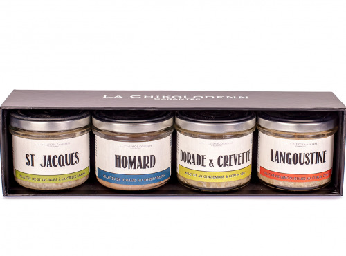 La Chikolodenn - Coffret cadeau de 4 rillettes de la mer (Saint Jacques, Homard, Dorade Crevette, Langoustine)