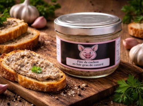 Domaine La Prune - Pâté à l'ail  sur lit de foie gras - 190 g