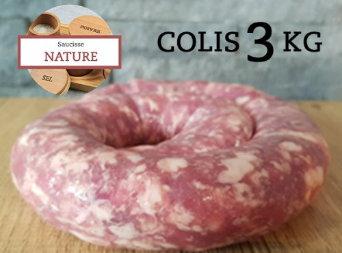 Cote2boeuf - Colis 3KG de saucisses d'Aveyron sans nitrites