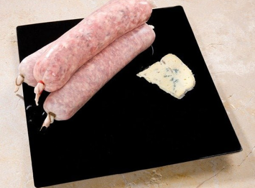 Christian Boudes - Saucisson à cuire aux Bleu du Vercors 500 gr, lot de 2 pièces