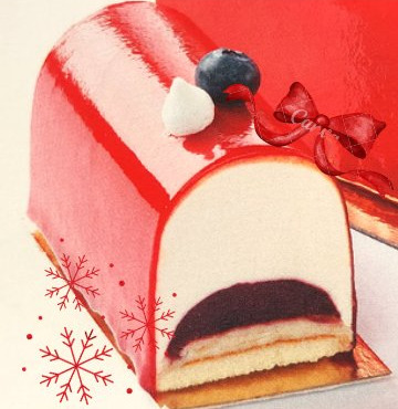 Traiteur Gourmet d'Alsace - Bûchettes de Noël Vanille et fruits rouges 2 pièces