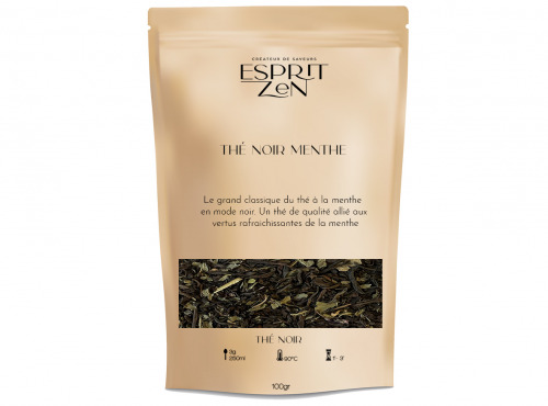 Esprit Zen - Thé Noir "Thé noir Menthe" - menthe - Sachet 100g