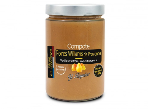 Conserves Guintrand - Compote De Poires Williams De Provence - Vanille - Citron - Allégée En Sucres Yr - Bocal 580 Ml