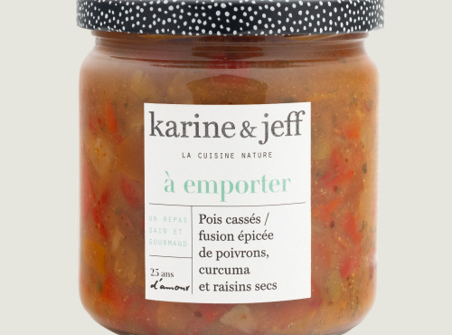 Karine & Jeff - Pois cassés / fusion épicée de poivrons, curcuma et raisins secs