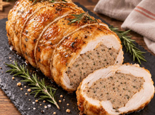 La ferme d'Enjacquet - [Précommande] Réservation NOËL - Rôti de Chapon farci au Foie Gras