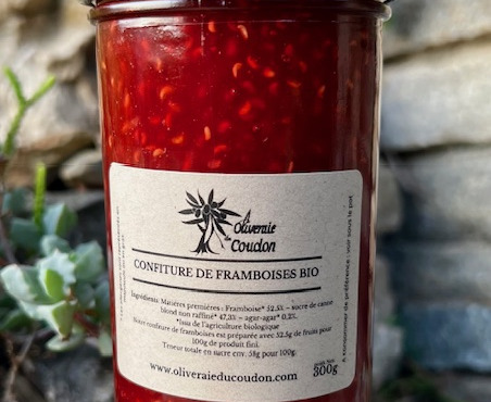 L’Oliveraie du Coudon - CONFITURE DE FRAMBOISES BIO 300Gr