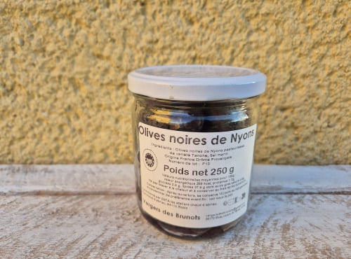 Vergers des brunots - Olives Noires de Nyons pasteurisées 250g