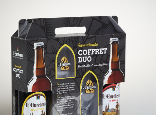 L'Eurélienne - Brasserie de Chandres - VALISE DUO NOEL avec 2 Bières L'Eurélienne 75cl et 2 verres 25cl