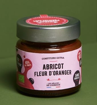 Les Délices de l’Ogresse - Confiture Bio Abricot Fleur d'Oranger 140g