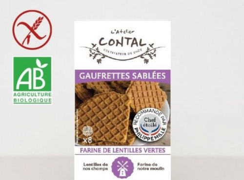 L'Atelier Contal - Paysan Meunier Biscuitier - Gaufrettes sablées pure farine de lentilles vertes - 150g