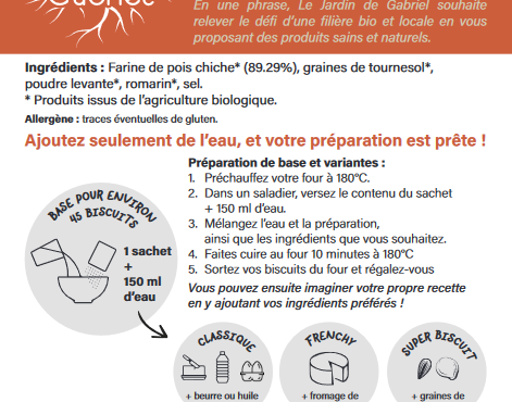 Les Graines de Louise - Préparation Bio Biscuit Apéro Garrigue : tournesol et romarin