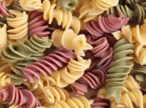 L'Atelier à Pâtes - Trio Coloré De Fusilli Sèches Nature, À La Betterave Et Aux Épinards