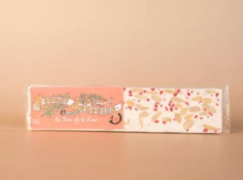 Maison Jonquier - Nougat blanc tendre à la rose - 100g - Artisanal